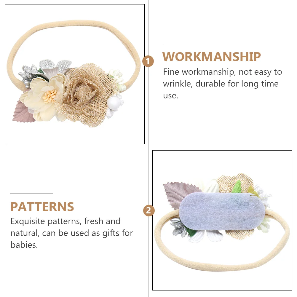 

3Pcs Flower Hair Bands Baby Headbands Decorative Photo Prop Toddler Floral Hair Accessories Kid Headwear for Party Wedding