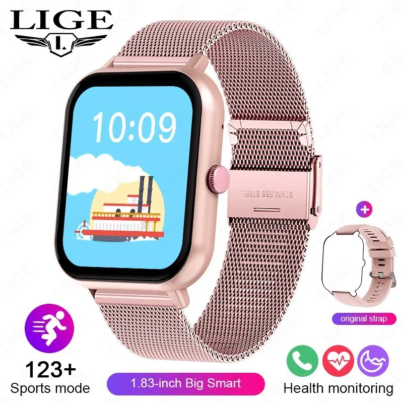 

LIGE Smart Watch Sports Health Fitness Tracking Smart Voice Waterproof Music Wireless Call Men Women Smartwatch Free Shipping