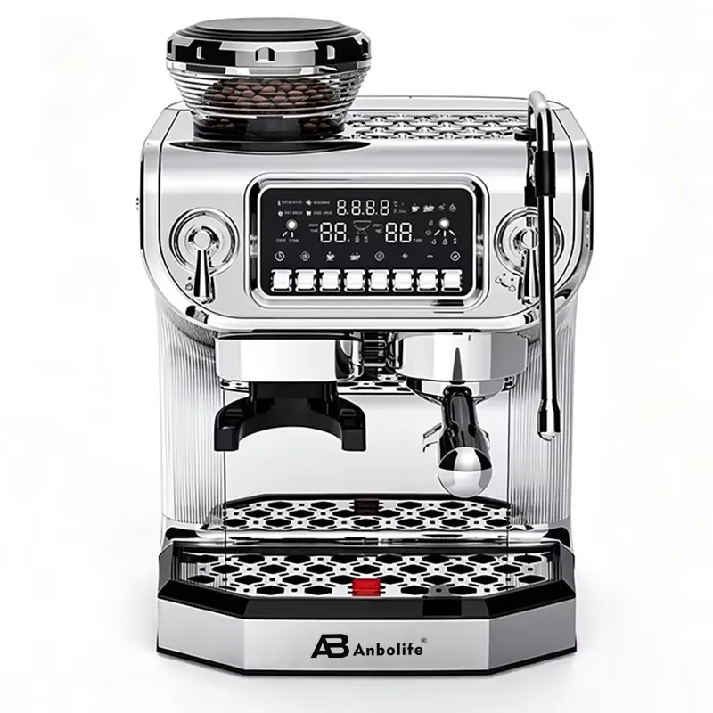 Anbolife New Model Espresso Coffee Machine 15 Bar Manufacturer Wholesale Customized OEM Stainless Steel Double Boiler PID