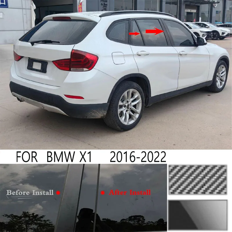 

For BMW X1 F48 2016-2022 Glossy Black Window Door Column B C Pillar Post Cover Trim Auto Sticker Styling