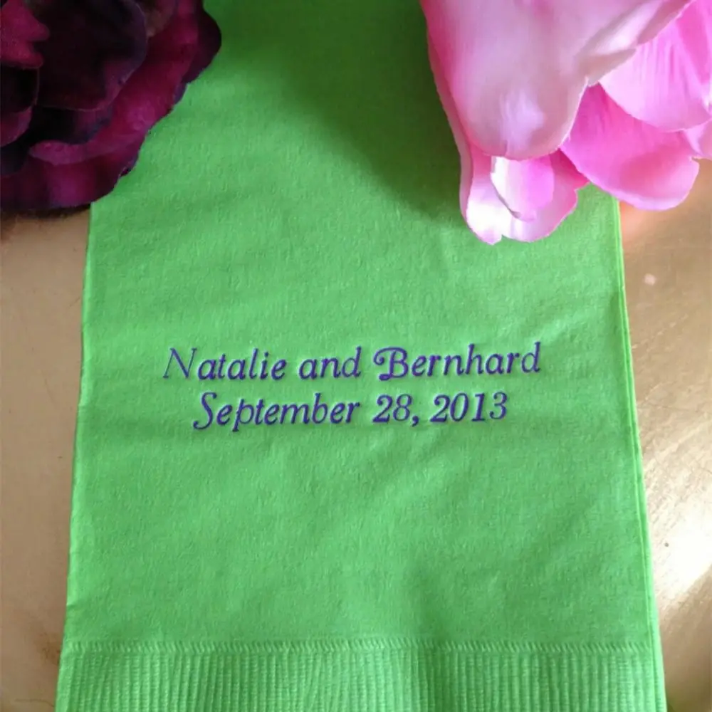 

50 Personalized Hand Guest Towels Paper Dinner Napkins Wedding Favors Hostess Gift Party Engagement Monogram Birthday Bar Bat Mi