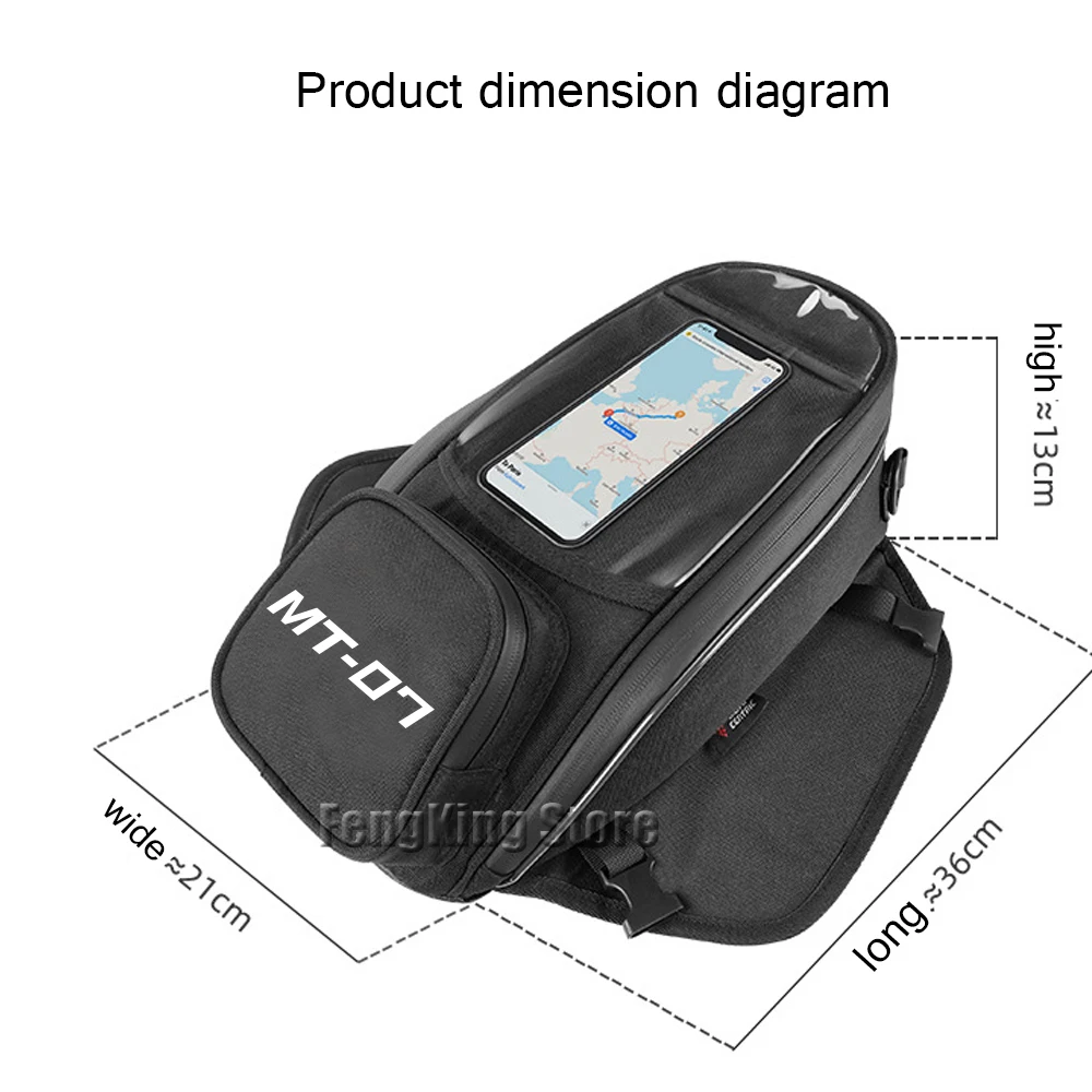 Motorcycle Fuel Tank Navigation Bag Waterproof Large Capacity Luggage for Yamaha MT-03 MT-07 MT-09