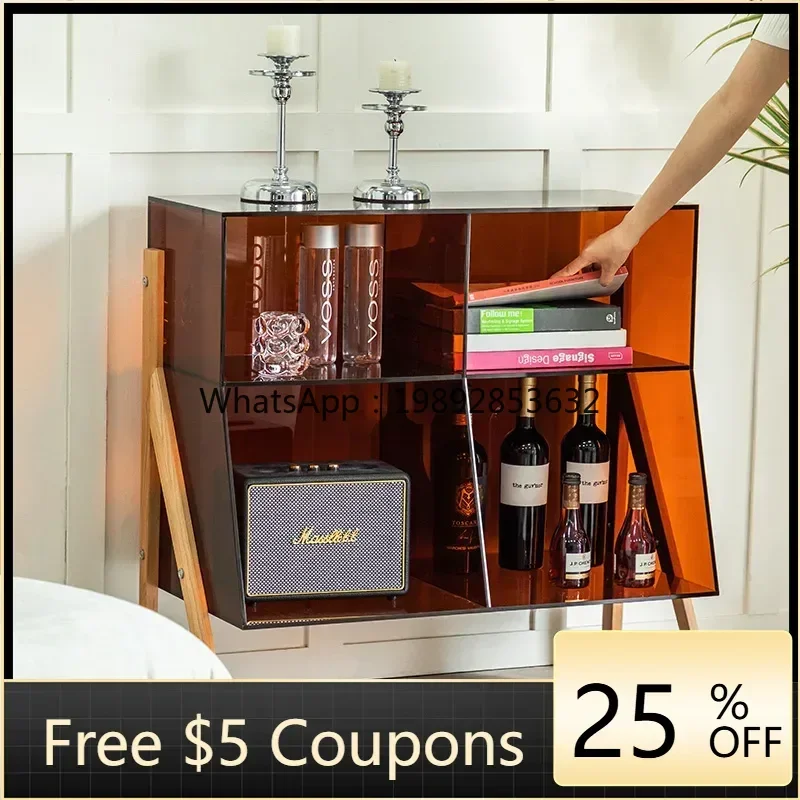 GZ  Acrylic Magazine Cabinet Side  Storage  Nordic and Japanese Style Display Bookshelf Living Room Bedroom