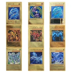 Yugioh Golden Metal Cards Yu-Gi-Oh Alloy Collection Card Blue Eyes Dark Magicial Obelisk Slifer Ra Kids Christmas Birthday Gifts