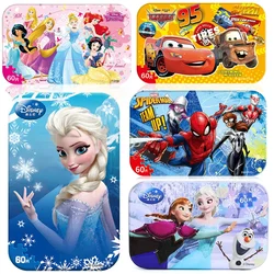 ディズニープリンセス冷凍パズルおもちゃ子供用、木製パズル、車、白雪姫、スパイダーマン、子供向け教育玩具、60個