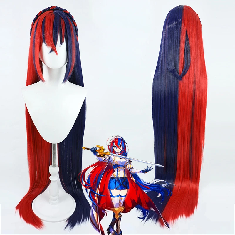 Women's Long Contrasting Wig Fire Emblem Engage Lueur Alear Cosplay Headwear Halloween Carnival Headgear Anime Role Play Hair