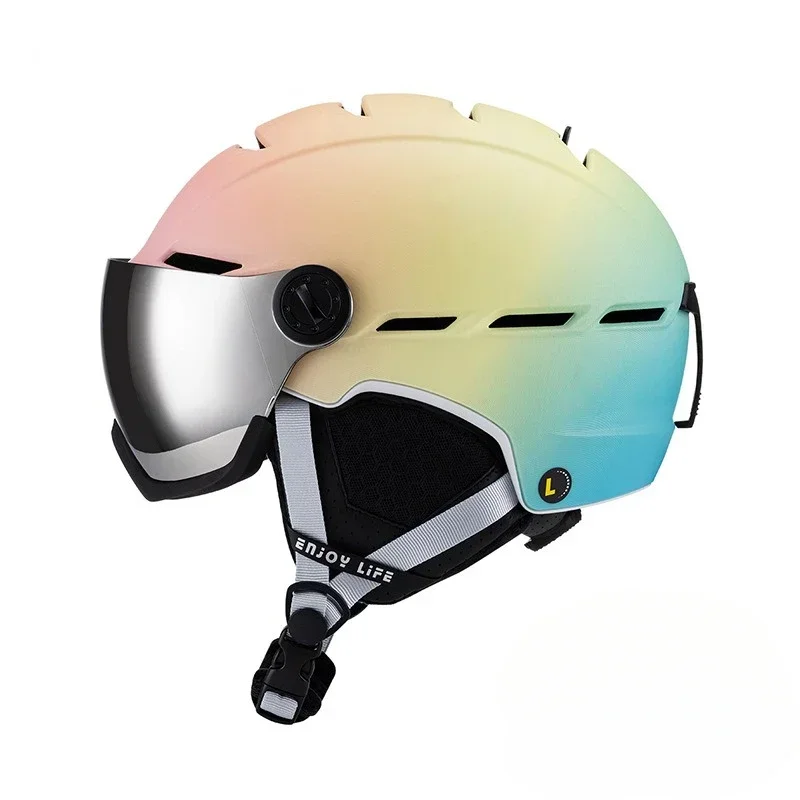 Upgrade Skiing Helmet Men Women Children Ultralight Snowboard Skateboard Motorcycle Snowmobile Ski Helmet Visor Goggles
