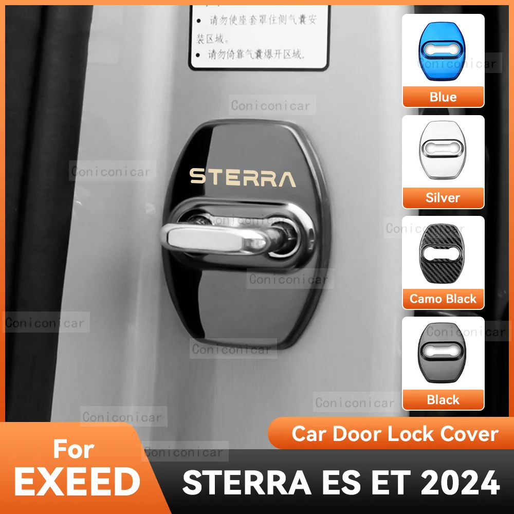 For EXEED STERRA ES ET 2024 Accessories Car Door Lock Protect Cover Emblems Case Stainless Steel Decoration Protection