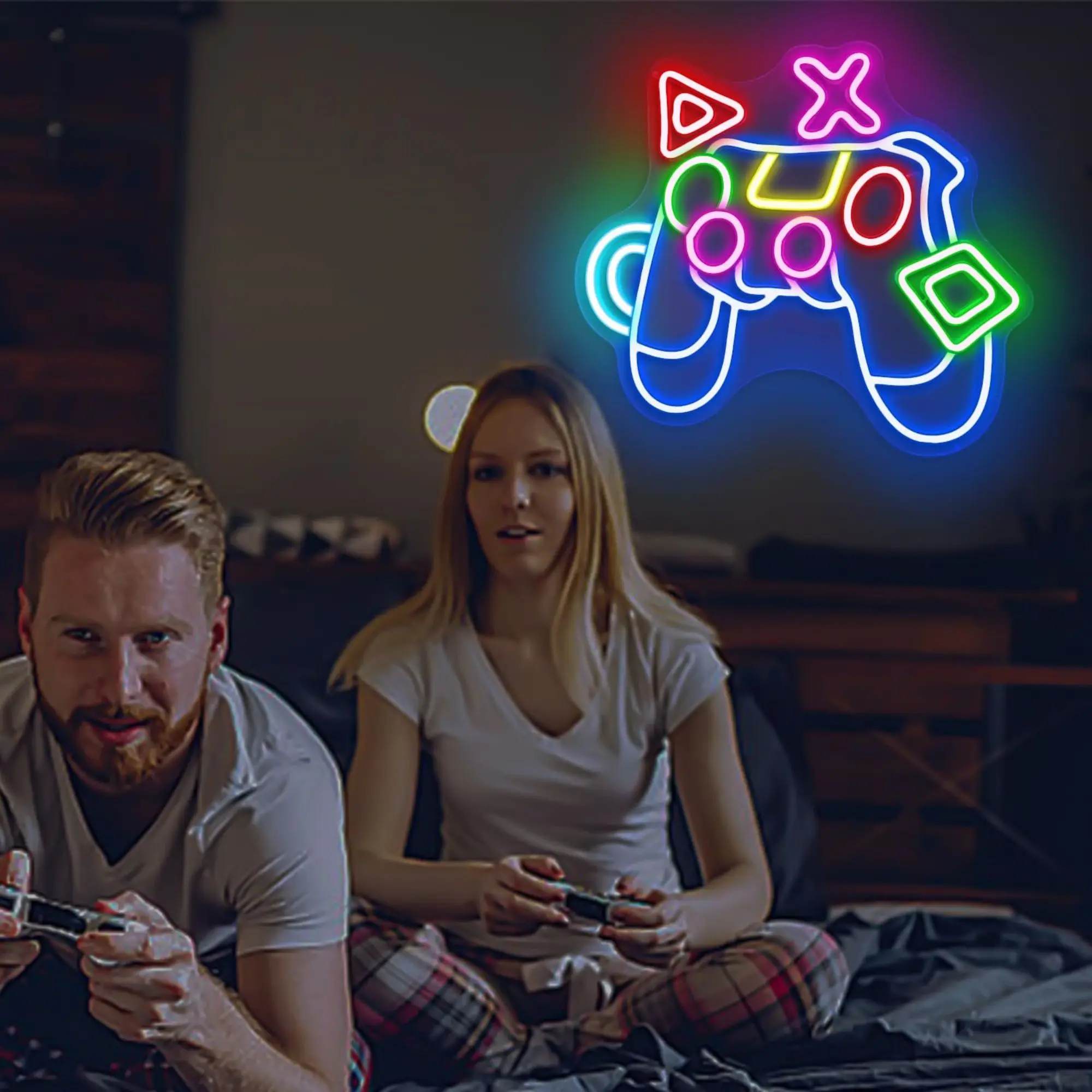 Gamepad Neon Sign USB LED Neon Light Sign for Wall Decor Living Room Gameroom Man Cave Beer Bar Pub Party Decor Gift Night Light