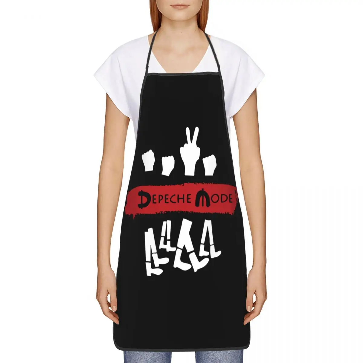 Custom Bib Depeche Cool Mode Electronic Rock Apron for Men Women Unisex Adult Chef Kitchen Cooking Tablier Cuisine Gardening