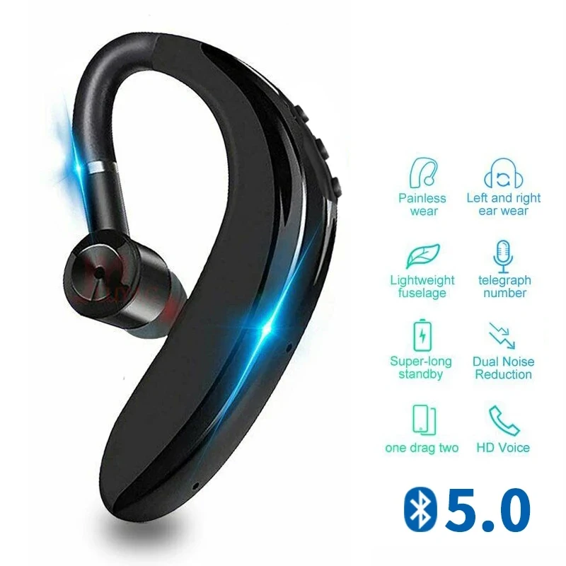 S109 Wireless Bluetooth 5.0 Earphones with HIFI Stereo HD Mic Handsfree Headset Stereo Headphone For Smartphone Car Cell Phone