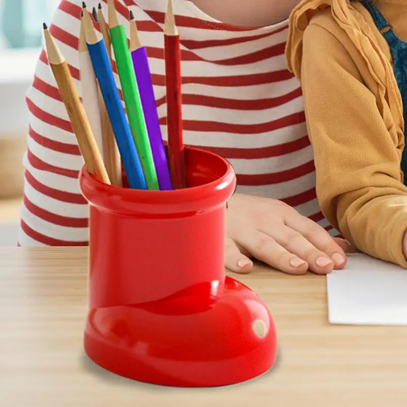 Porte-crayon multifonctionnel en forme de botte, support de stylo de dessin animé, stockage de brosse de maquillage, drôle, T1