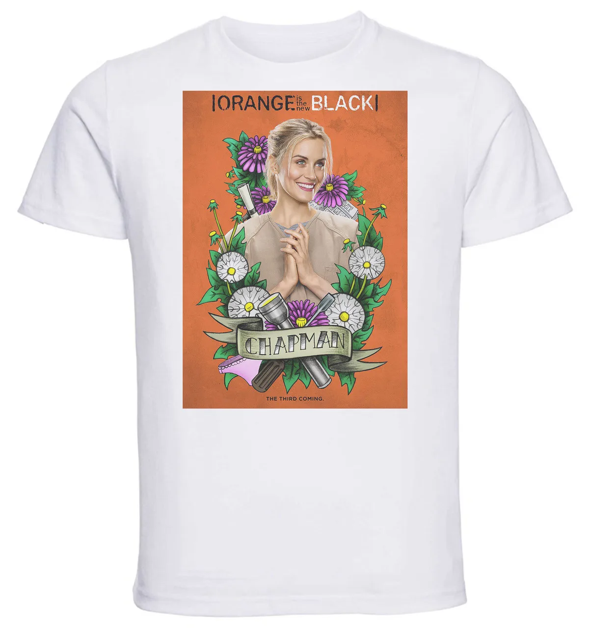 T-Shirt Unisex White TV Series Playbill Orange is the New Black Stagione 3 Chapman