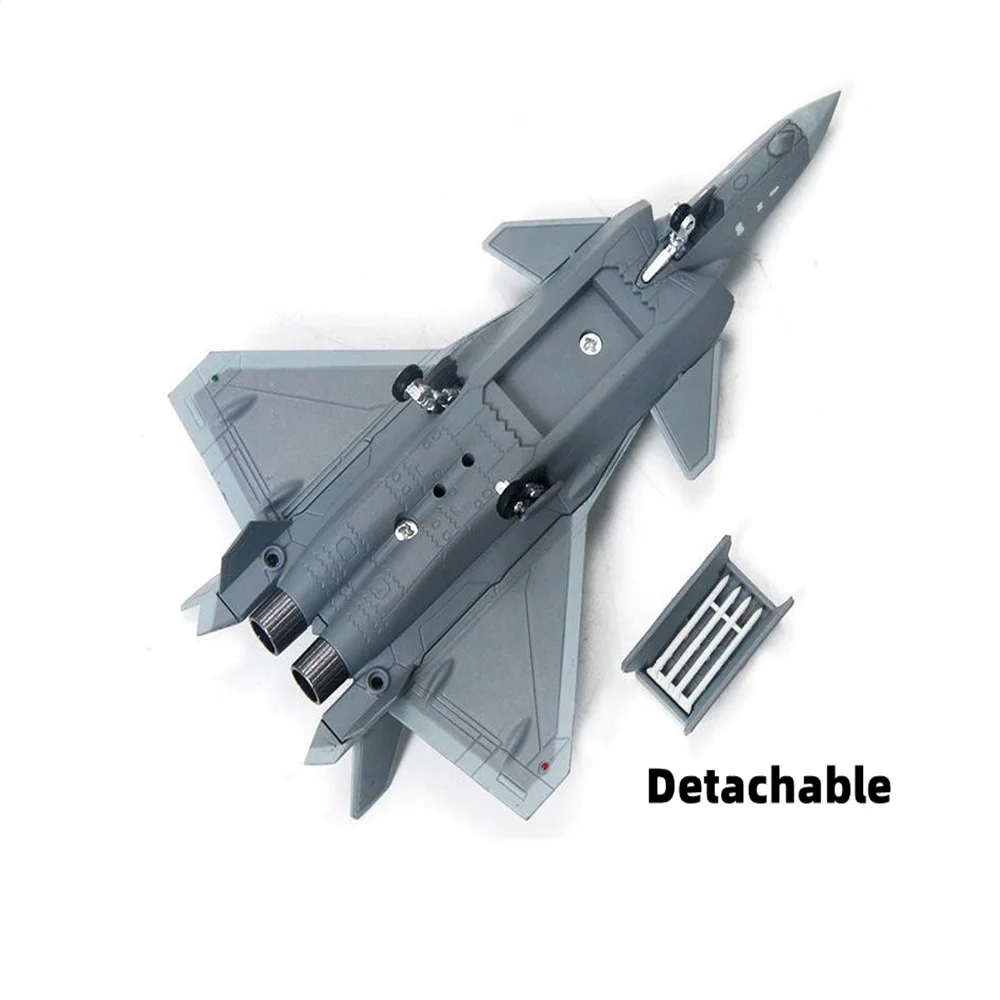 سبيكة معدنية 1/144 مقياس J-20 نموذج طائرة مقاتلة عالية محاكاة المشهد العسكري مقاتلة الانتهاء الحلي نموذج طائرة لعبة #4