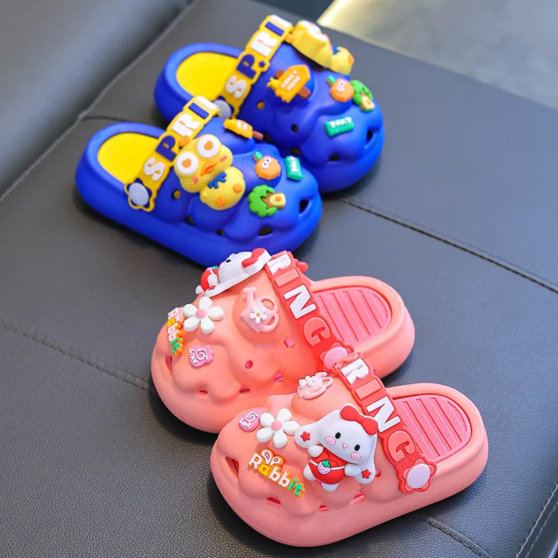 Zomer Slippers Voor Kinderen Koude Slippers Indoor Antislip Zachte Bodem Comfort Schattige Baby Gat Schoenen Jongens Meisjes