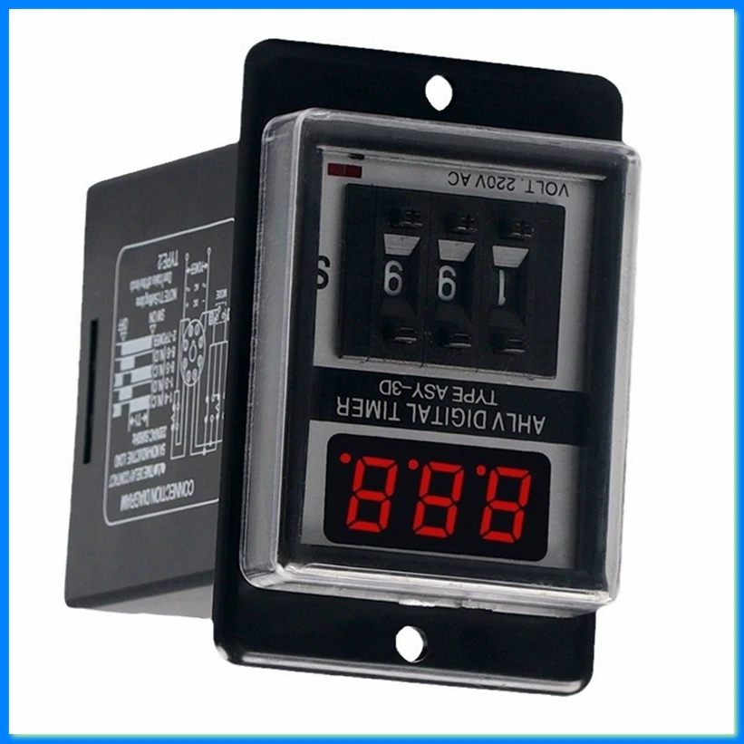 ASY-3D Delay Timer Time Relay 8PIN AC220V Digits Display Programmable Timer Delay Relay Timer 999S-DTA9