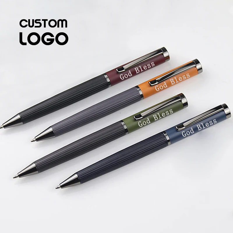 

2pcsCustom Logo Metal Ballpoint Pen Creative Simple Gel Pen Fashion Business Personalized Gift Pens School Student Stationery