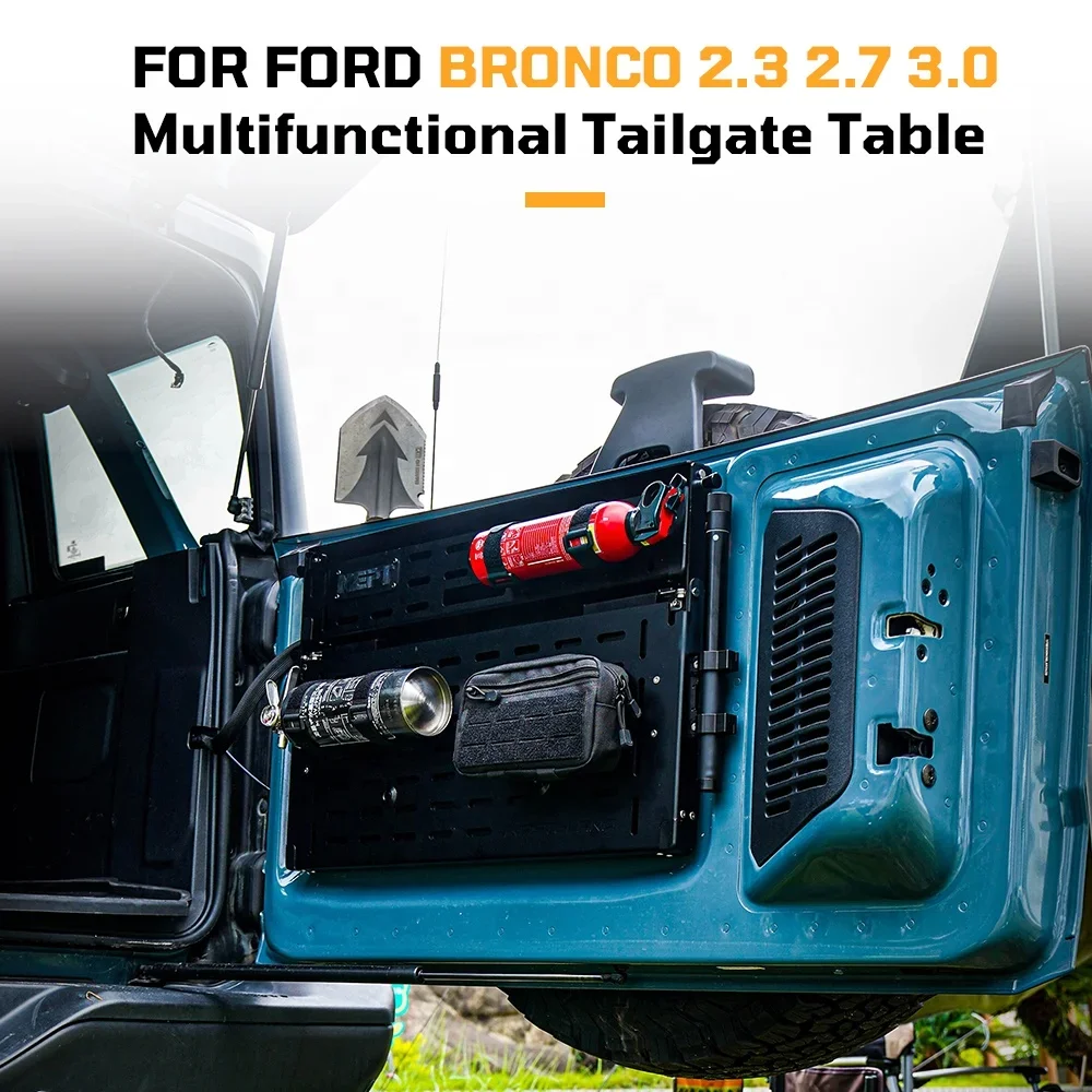 Rear Door Tailgate Table Foldaway Cargo Storage Shelf Rack   for Ford Bronco Accessories 2.3 2.7 3.0