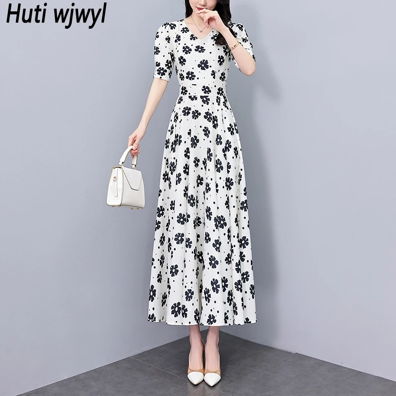 Summer Casual Boho White Holiday Long Dresses 2025 Elegant Bodycon Party Evening Midi Dress Women Vintage Print  Prom Night Robe