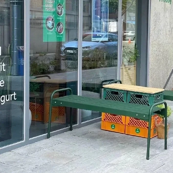 Korean Internet celebrity outdoor bench park bench, milk tea coffee shop shopping mall rest stool dopamine color