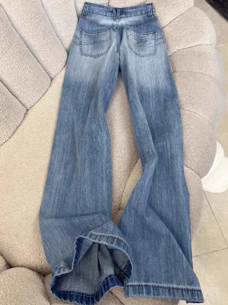 

High Waist Wide Leg Denim Jeans Women's Spring Loose Fitting Draping plus Size Micro Plump Long Pants Straight Cut Floor Length