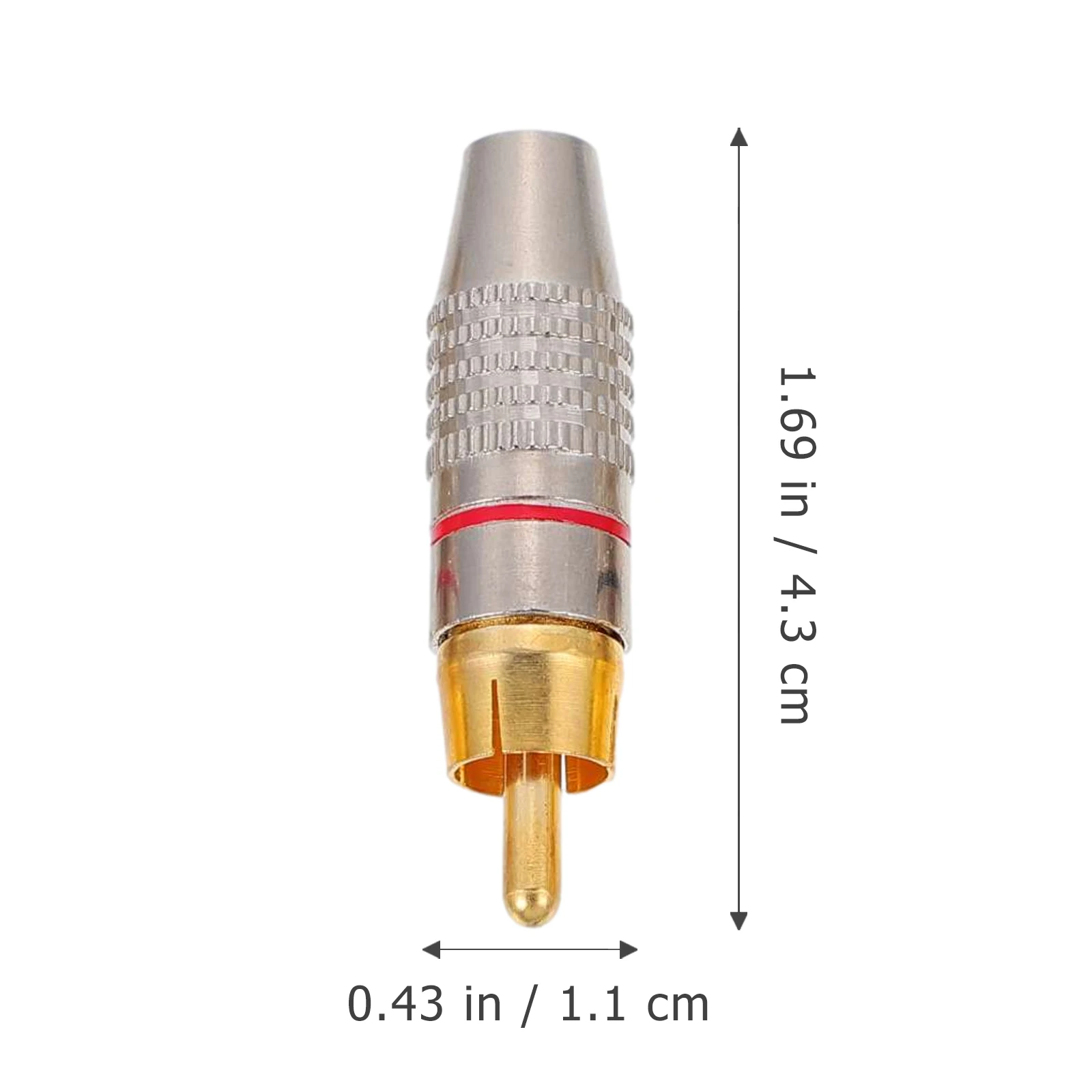 

4pcs Gold Plated RCA Plug Audio Video Connector Speaker Male Bare Wire Compatible Durable Metal Housing Easy Installation Degree
