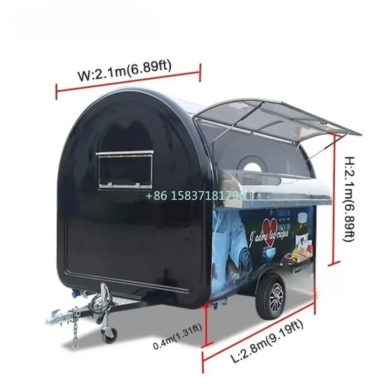 High Quality Mobile Food Truck Trailer Multifunctional Electric Driving Food Street Dining Car Outdoor Mobile Wheel Food Truck