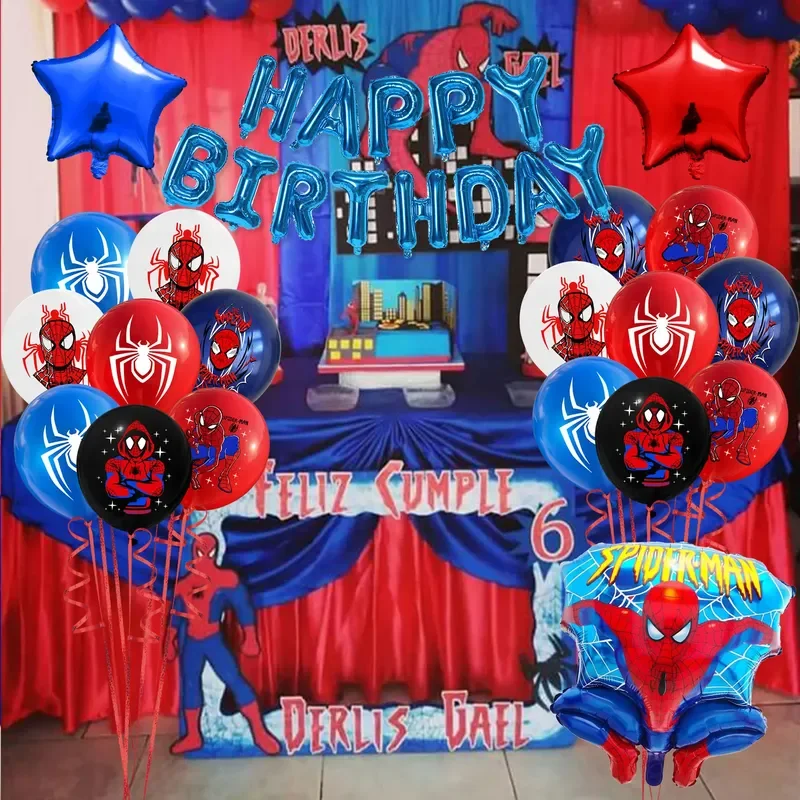 مجموعة إعداد تزيين حفلات أعياد الميلاد من سلسلة Marvel Anime Spiderman، لوازم الحفلات للأطفال، هدية للبطل الخارق على شكل سبايدر فلوت غلوب