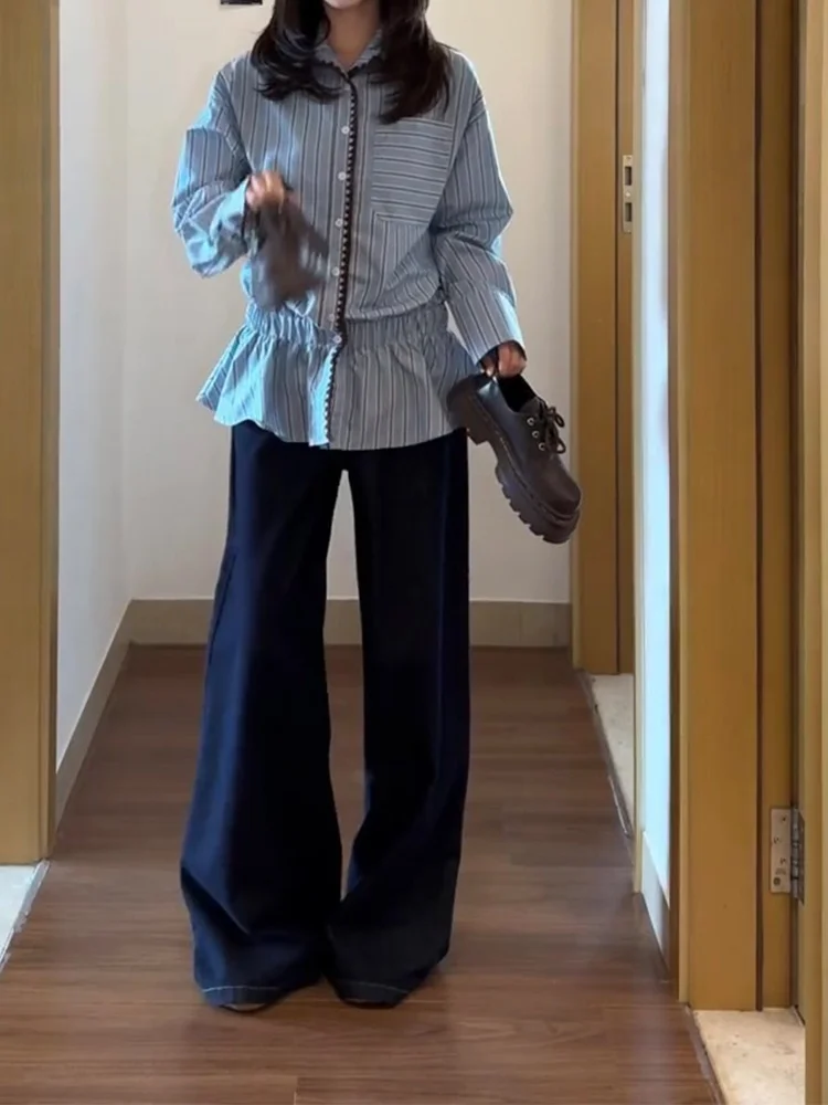 Dżinsy damskie plus size z wysokim stanem, amerykański styl, dżinsy denim, ocieplane, luźne, proste nogawki, jesień-zima, nowość