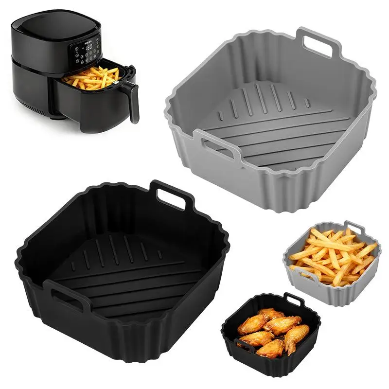 1pc Silicone Baking Pan Square Air Fryer Tray Nonstick Oven Dish for Bread Cake Cooking Reusable Silicone Tray