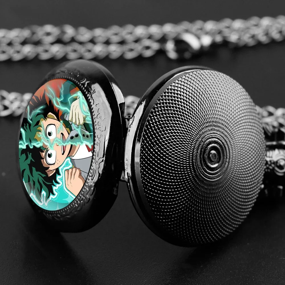 Midoriya Izuku تصميم زجاج قبة ساعة جيب كوارتز الأرقام العربية الهاتفي خمر الرجال النساء قلادة قلادة ساعة الإبداعية الهدايا #4