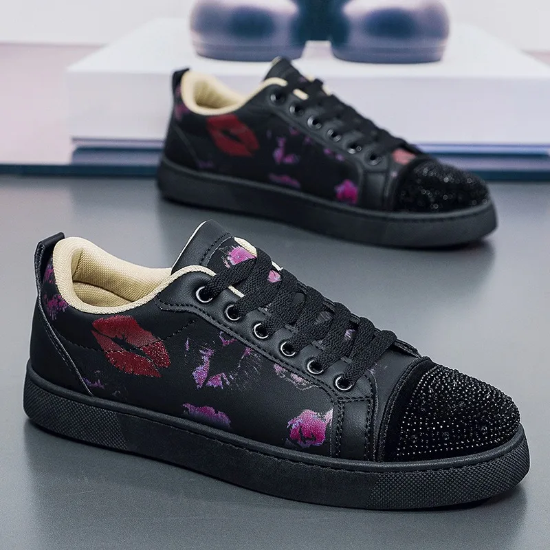 Women's Casuales Sneakers Shoes for Men Vulcanize Shoes Casuales Luxury Designer Street dance skate shoes Unisex crystal fashion