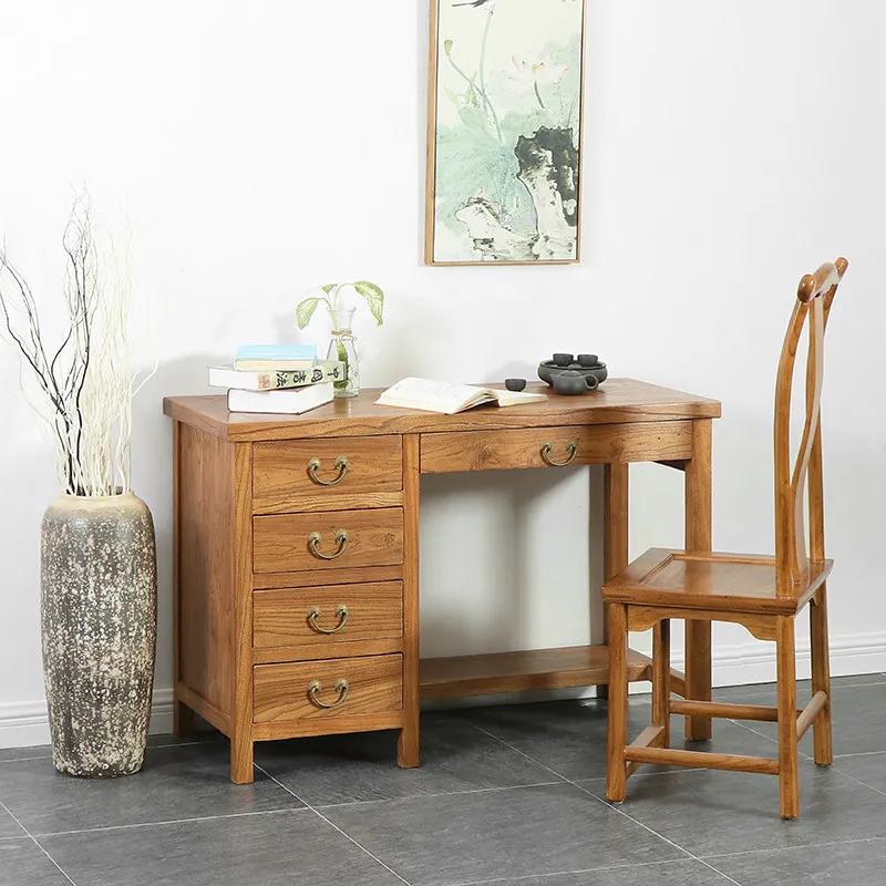 All solid wood desk, antique computer desk, Ming and Qing classical storage table