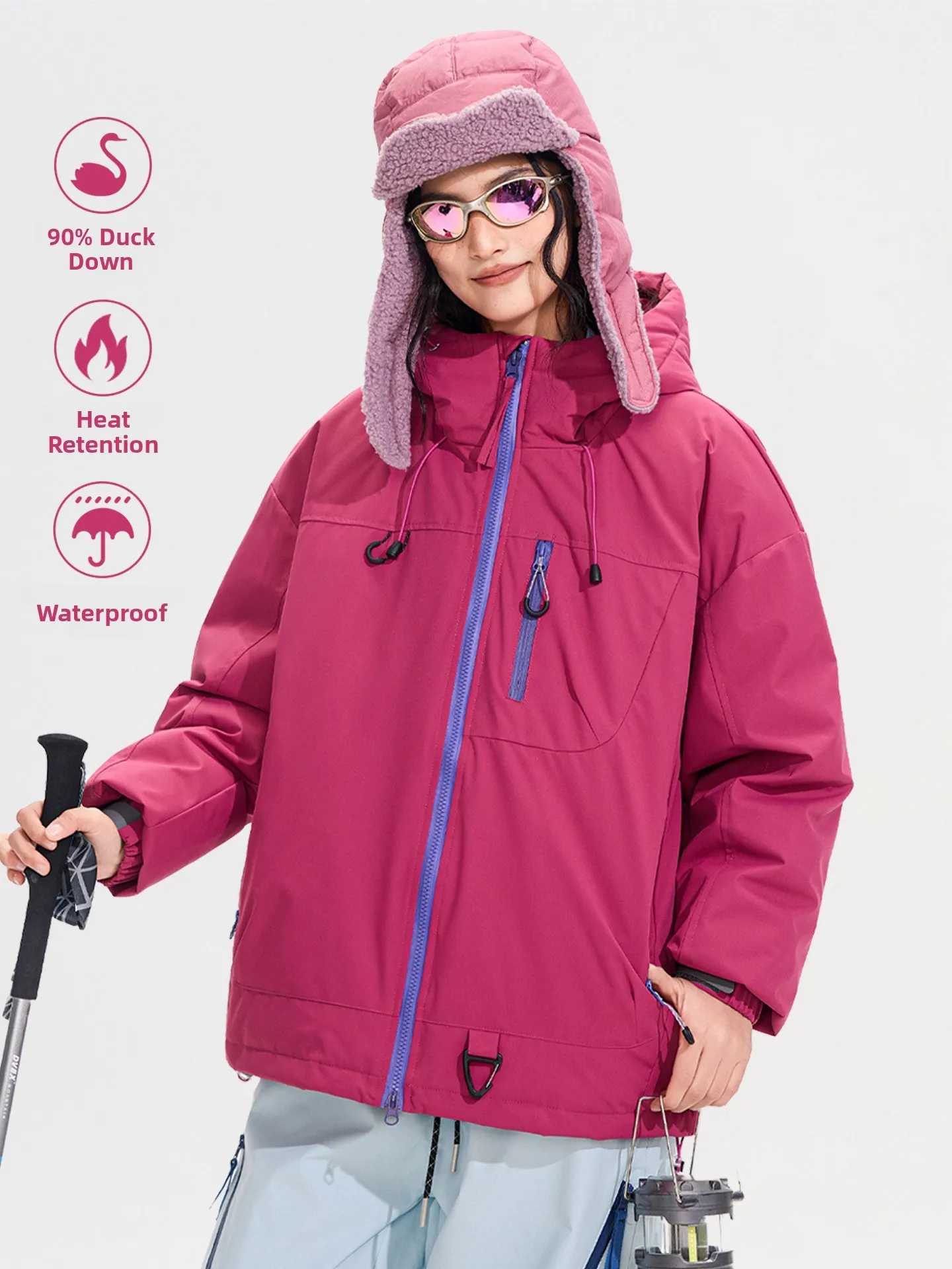 

Водонепроницаемая утепленная зимняя куртка для активного отдыха, альпинизма и туризма, женская, теплая, ветрозащитная, из полиэфирного волокна, повседневная