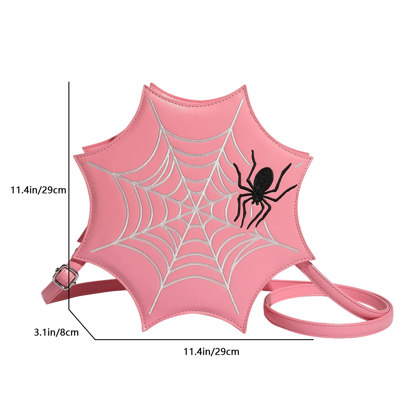 حقيبة مستديرة صغيرة للنساء على شكل شبكة العنكبوت حقيبة كروس لطيفة ومبتكرة حقيبة يد بسحاب محفظة للسيدات حقيبة ساعي البريد على الطراز القوطي #6