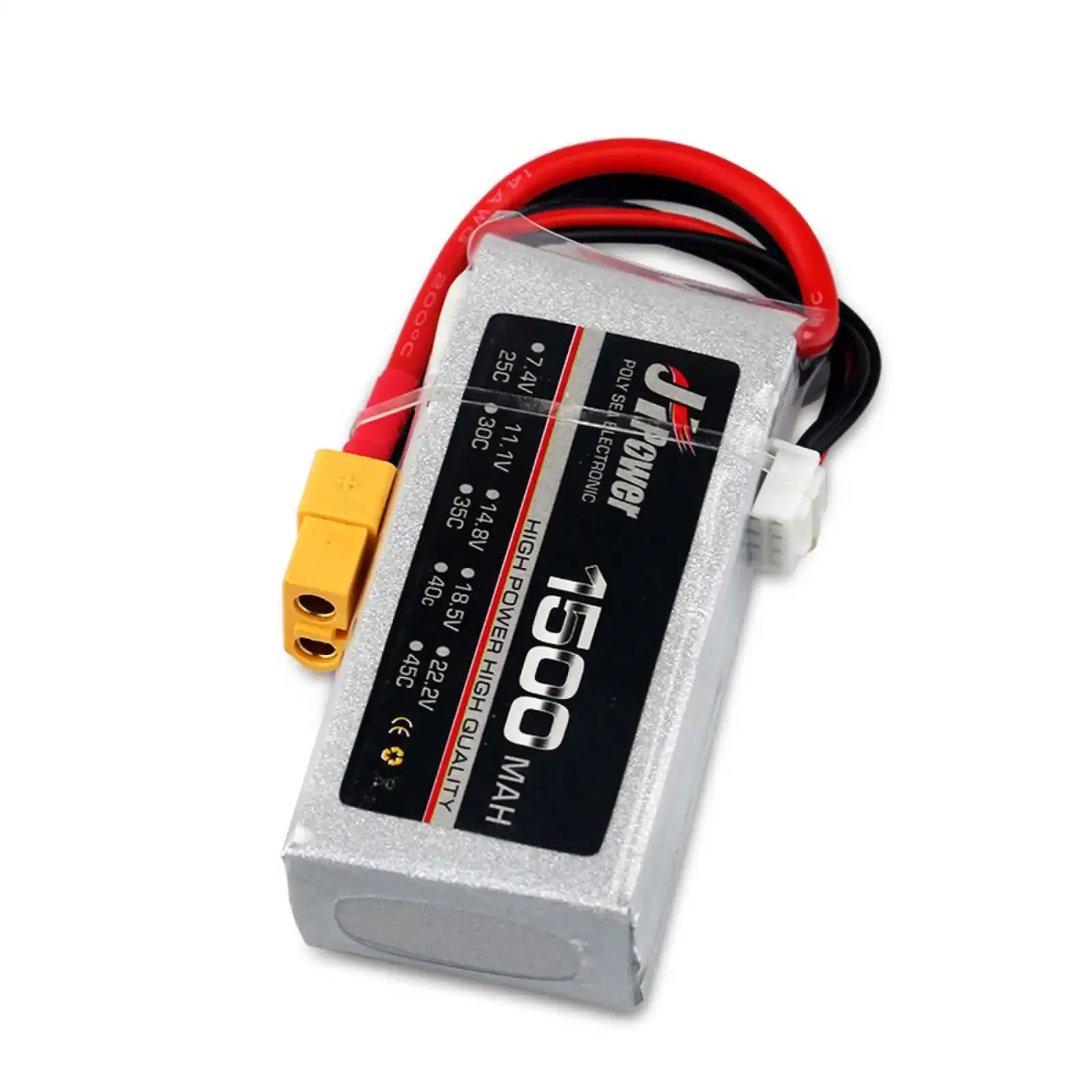 Batería LiPo 2S 3S 4S 6S, 1500mAh, 7,4 V, 11,1 V, 14,8 V, 18,5 V, 22,2 V, 25C, 45C, 100C, para coche, helicóptero, barco, Dron a control remoto