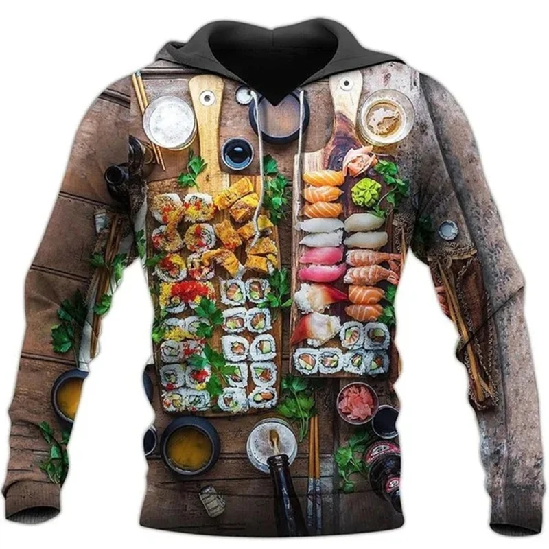 New Sushi Cuisine 3D Printed Sweatshirt 3D Unisex Casual Hoodie Casual Street Hip Hop Hoodie 100-4XL Oversized Chilren Hoodies