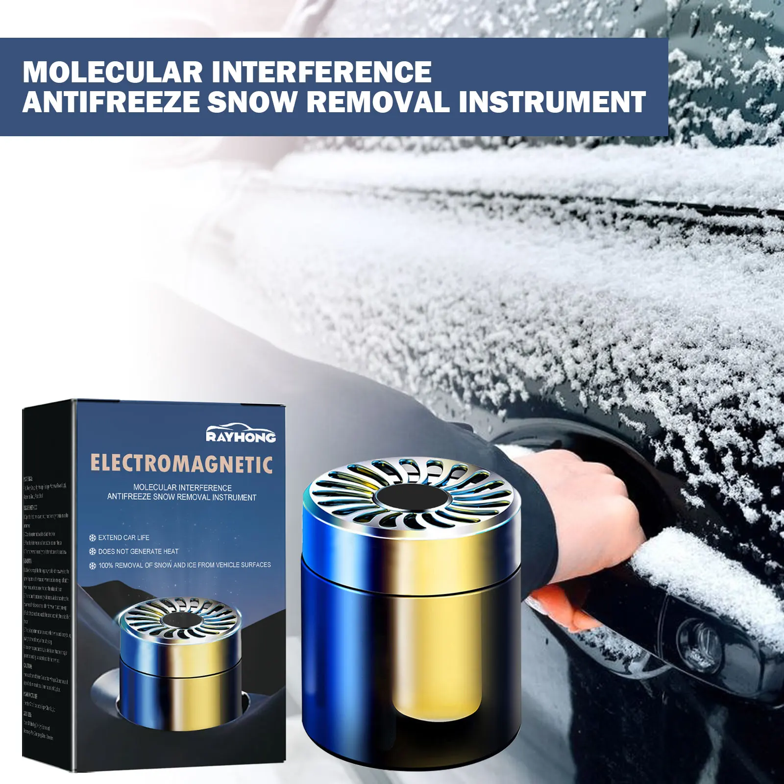 Car Window Ice Remover - Winter Ice & Snow Tool, Quick De-Icing, Compact Portable, Auto Glass Scraper