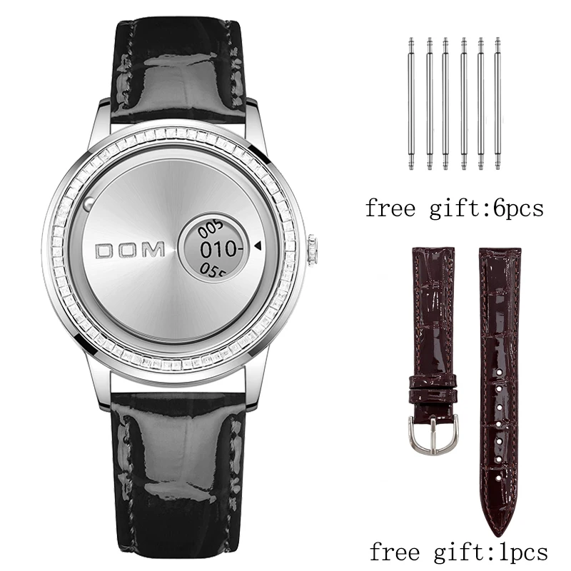 Creative Magnet Timepiece Without Mirror Surface Minimalist Quartz Women Wrist Watch With Gift