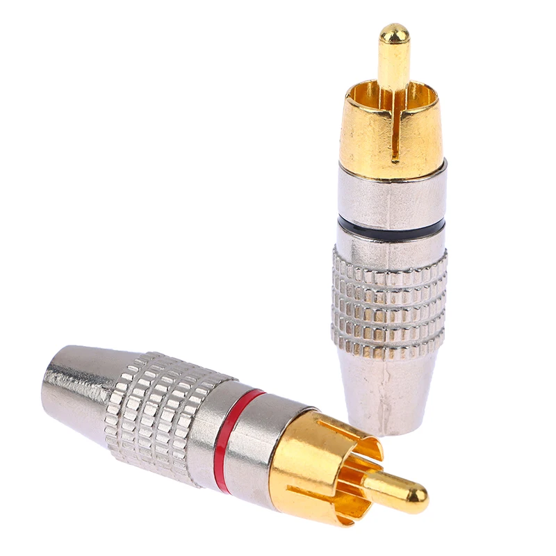 RCA Male Connector Non Solder Plug Adapter For Audio Cable Plug Video CCTV Camera Solder-Free Adapter Cable Converter