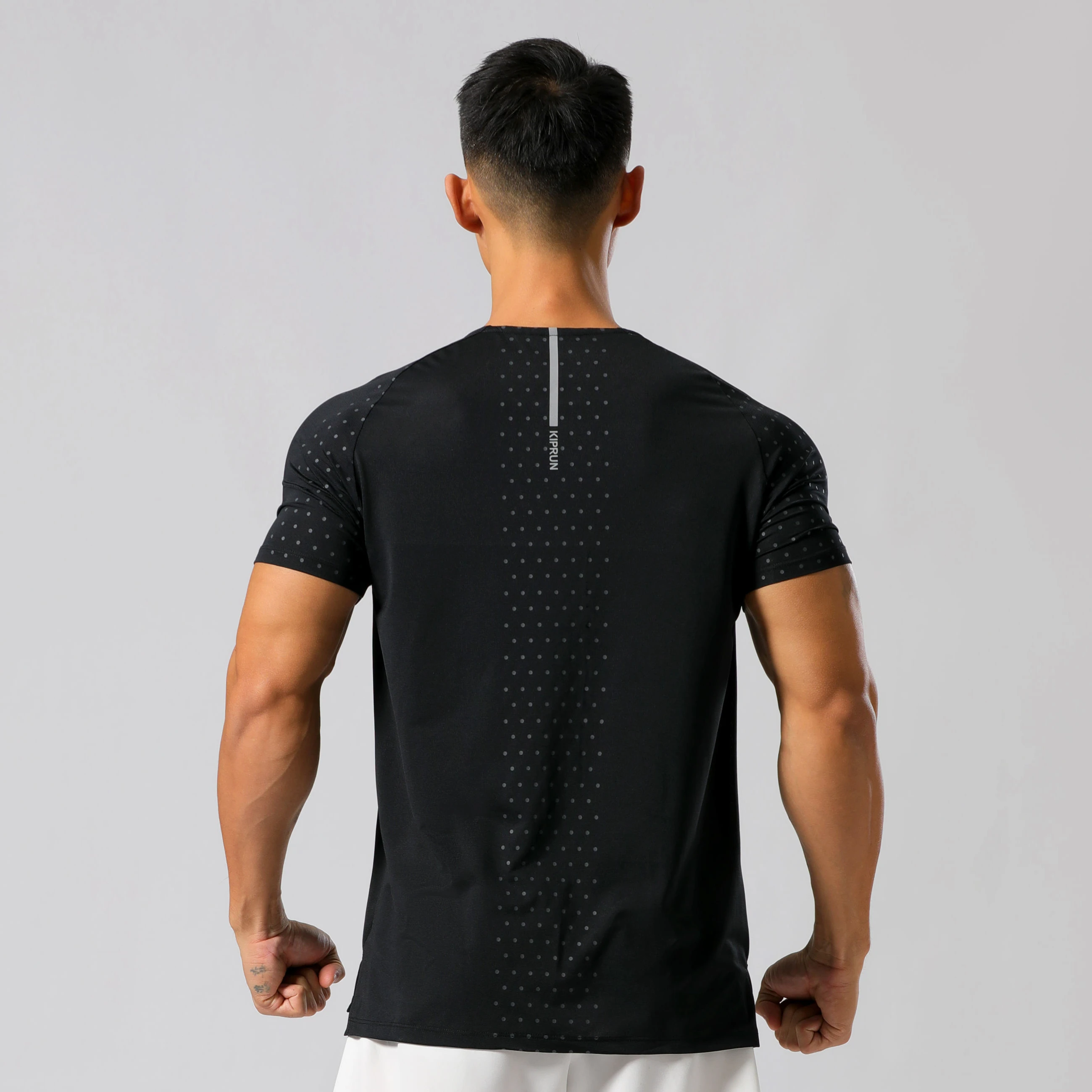 قمصان رجالي للجري، قمصان رياضية، قميص للياقة البدنية بأكمام قصيرة، قمصان ملابس، ملابس، مجال المسار، سريع الجفاف، مرن قابل للتنفس #1