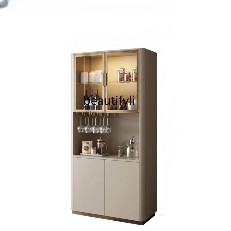 

Italian High-End Wine Cabinet Modern Living Room Custom Storage Small Apartment Wine Storage Cabinet Glass Display Side Cabinet