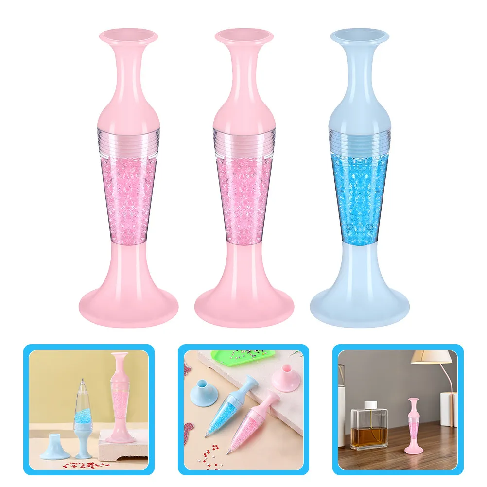

3Pcs Vase Shaped Rhinestone Dotting Pen Nail Art Tool Cross Stitch Craft Rhinestone Application Pen Portable Ergonomic Design