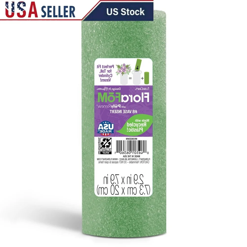 مزهرية إدراج رغوة 2.9x7.9 بوصة ترتيبات الزهور الخضراء تحمل سيقان اصطناعية أغصان سهلة الشكل تخصيص الديكور #1