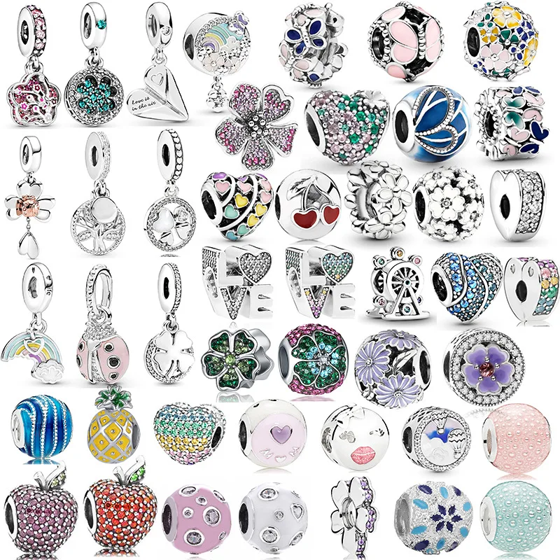 

Silver plated Colorful colors Charm Beads Bracelet Necklace For Women DIY Jewelry Accessorie Dropshipping ﻿