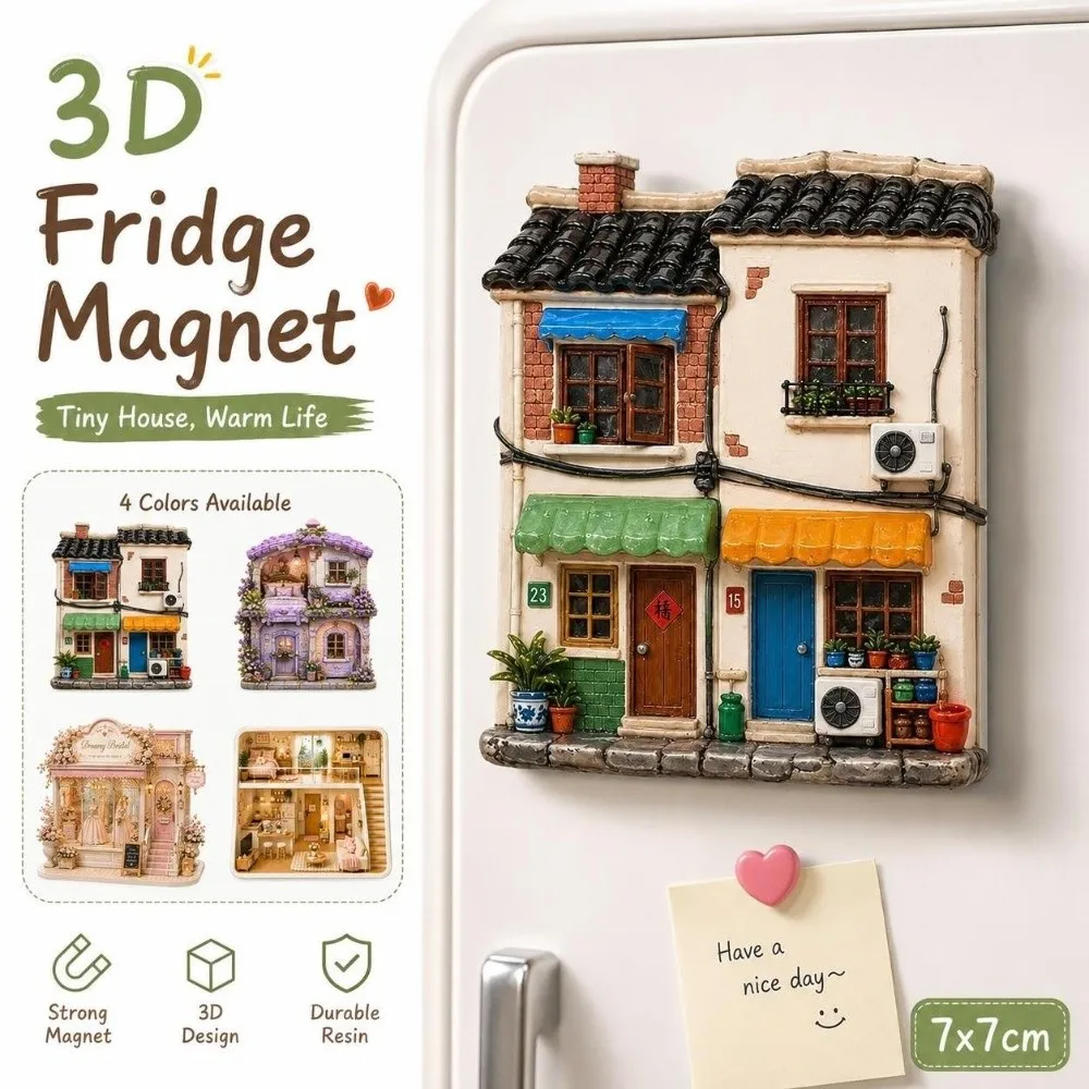 Cute Home Theme Home Fridge Magnet 3D Relief Cartoon Pattern Refrigerator Magnet Resin Simulation 3D Refrigerator Stickers