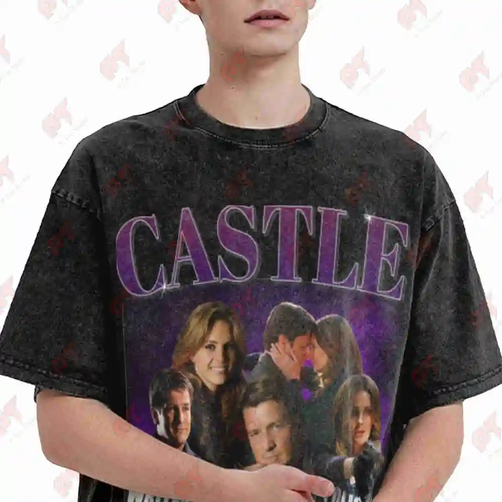 Richard Castle Kate Beckett Vintage Washed Tee Pure Cotton T-Shirt