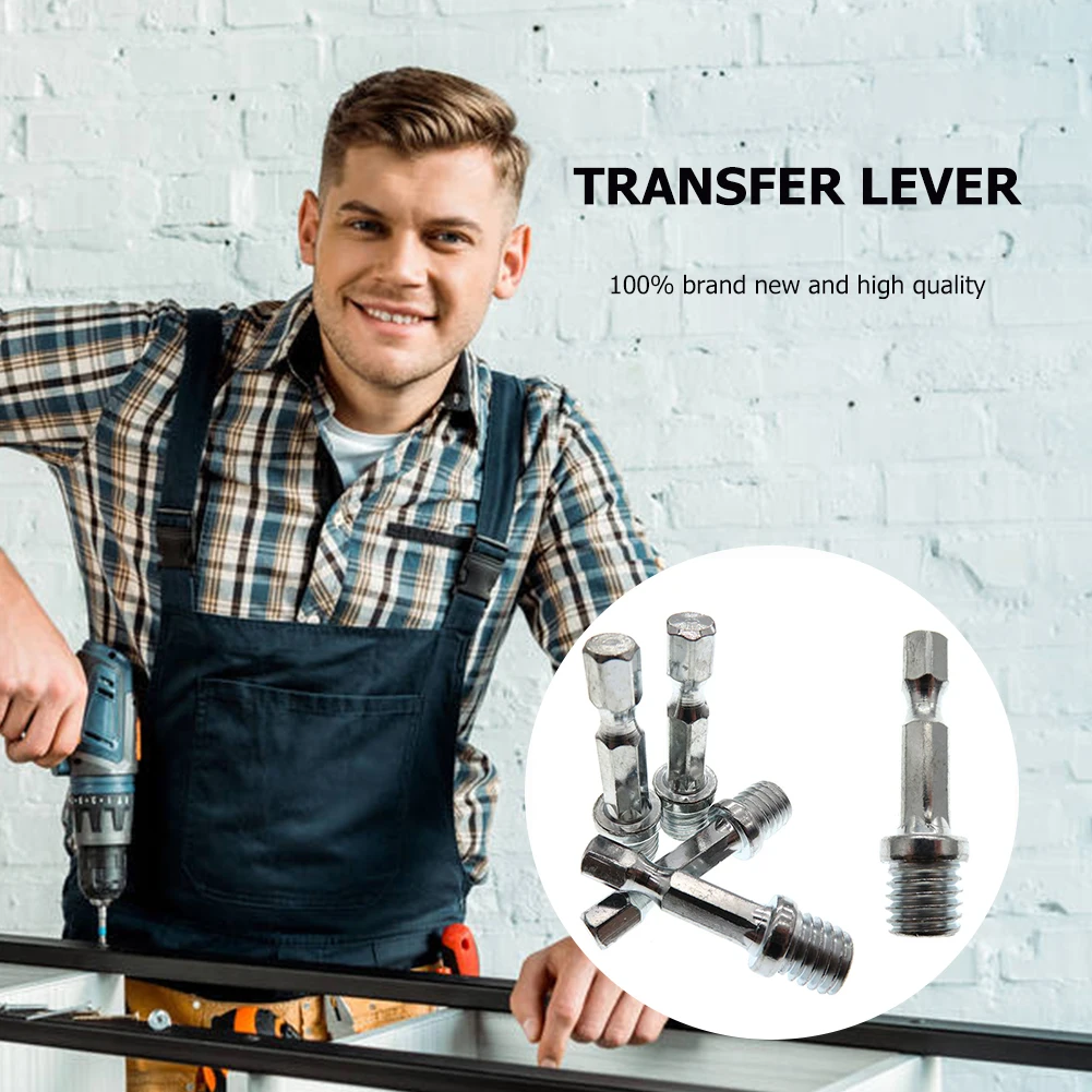 1/4 Hexagon Connecting Rod Adapter Drill Chuck Converter M10 M14 Thread Connection Hexagon For Grinder and Sander Polishing