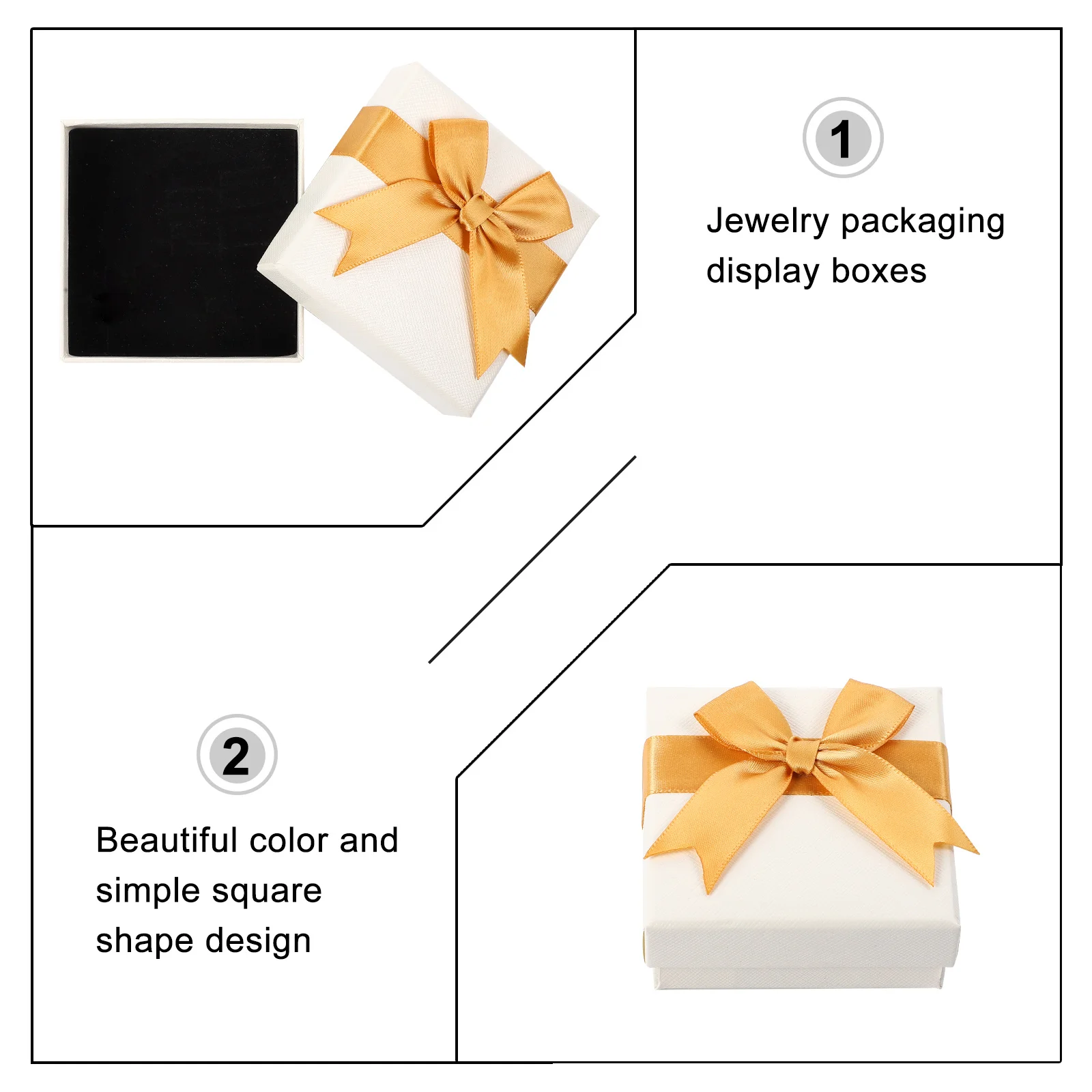 12Pcs Jewelry Boxes Bowknot Decor Small Gift Storage Cases for Rings Earrings Protective Storage Container Bowknot Gift Box