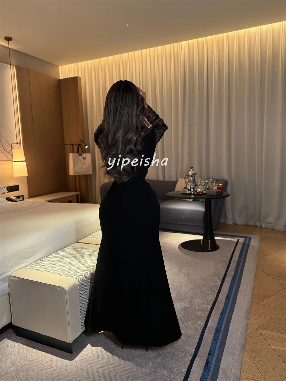 Robes longues sirène en dentelle plissée, Style chinois, personnalisées, col en v, robes d'occasion sur mesure, haute qualité, mode